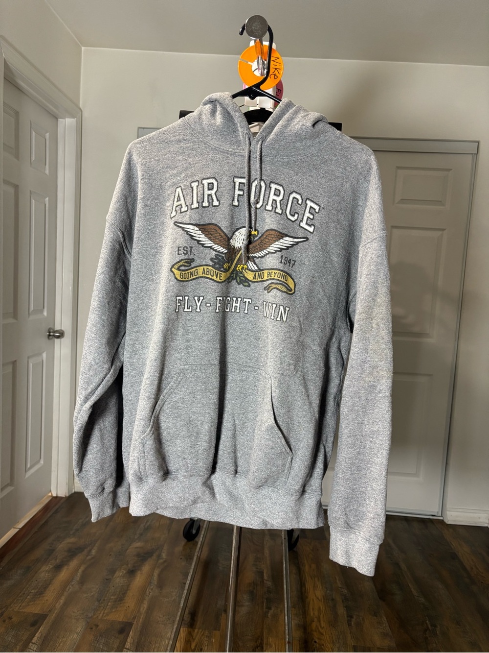 Air Force Gray Crewneck Sweatshirt - Vintage Eagle Graphic